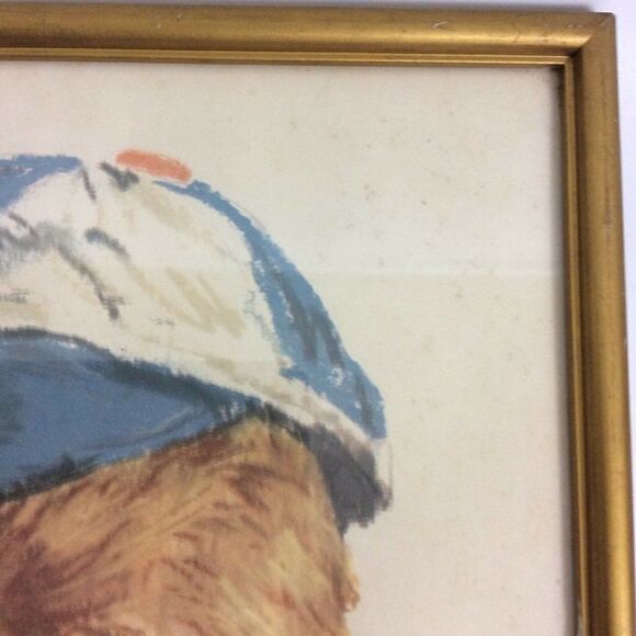 Frances Hook All American Boy Series Hat Print Northern Tissue Framed Vtg 50s - Picture 6 of 7